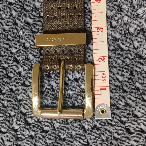 Micheal Kors Brown Leather Gold Buckle Women's Belt size Large - Picture 9 of 9